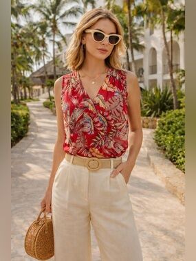 Rachel Roy | Front Wrap Cropped Blouse - Size M